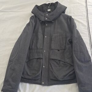 Armani Exchange Men's Gray Jacket Detachable Hood